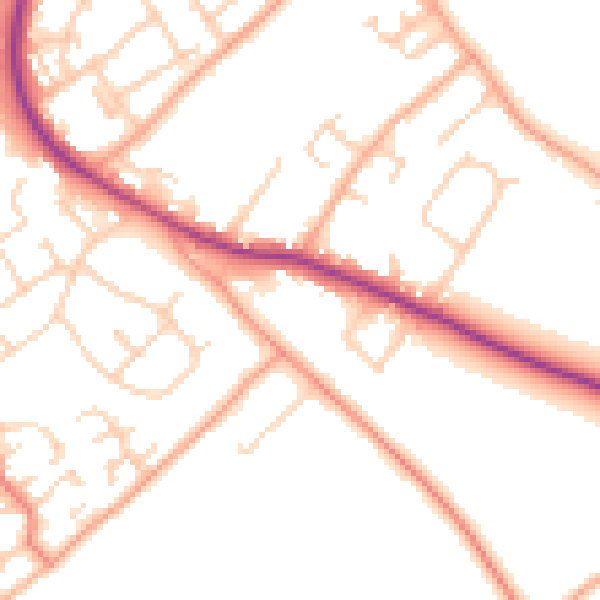 Daytime road noise heatmap for HP3 8LF