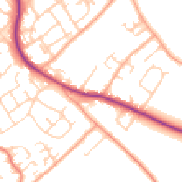 Daytime road noise heatmap for HP3 8LP