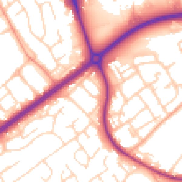Daytime road noise heatmap for HP3 8PU