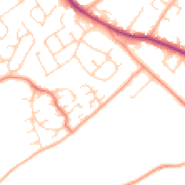 Daytime road noise heatmap for HP3 8UB