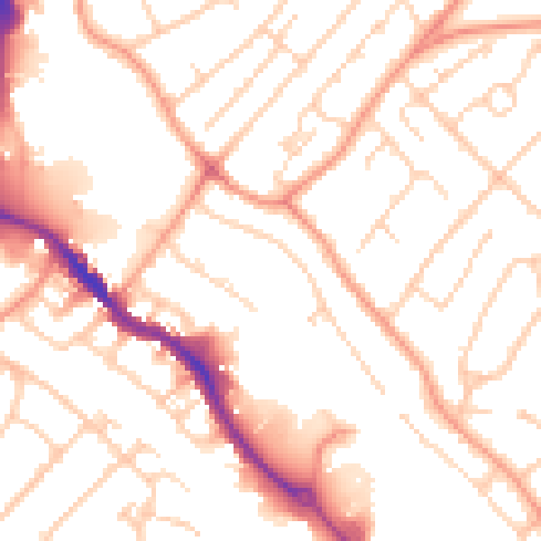Daytime road noise heatmap for HP3 9AD