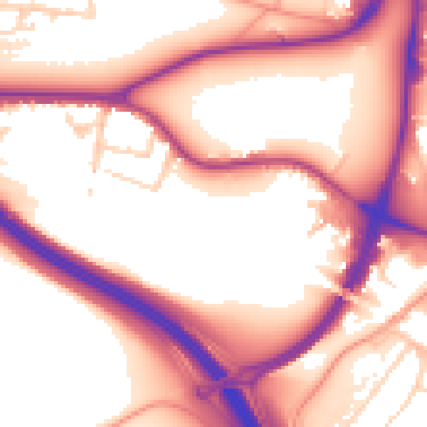 Daytime road noise heatmap for HP3 9AG