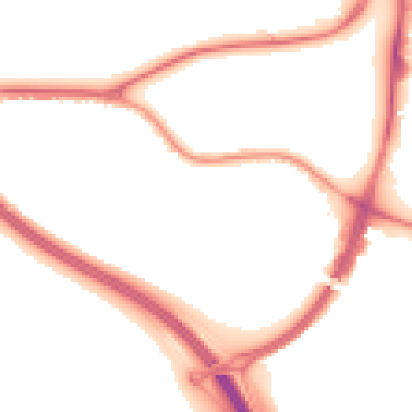Night-time road noise heatmap for HP3 9AG