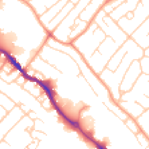 Daytime road noise heatmap for HP3 9DE