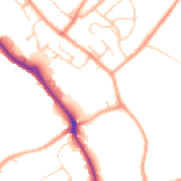 Daytime road noise heatmap for HP3 9FX