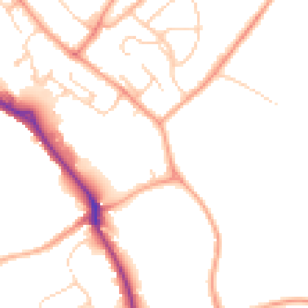 Daytime road noise heatmap for HP3 9GS