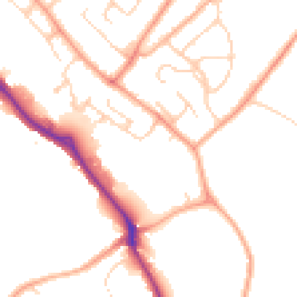 Daytime road noise heatmap for HP3 9GY
