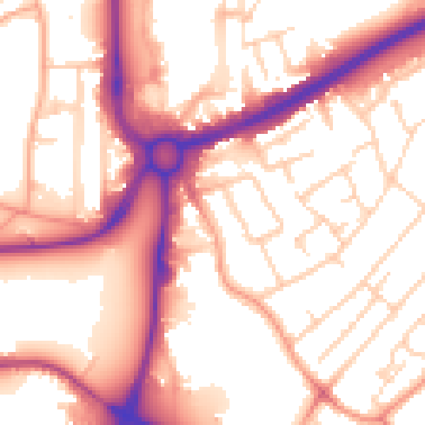 Daytime road noise heatmap for HP3 9HL