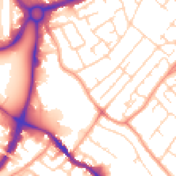 Daytime road noise heatmap for HP3 9HS