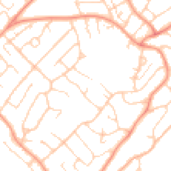 Daytime road noise heatmap for HP3 9PJ