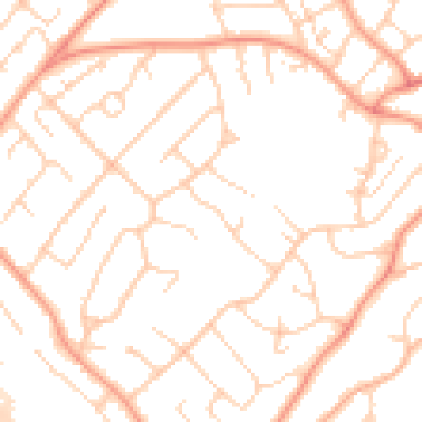 Daytime road noise heatmap for HP3 9QH