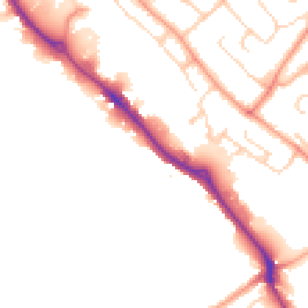 Daytime road noise heatmap for HP3 9SY