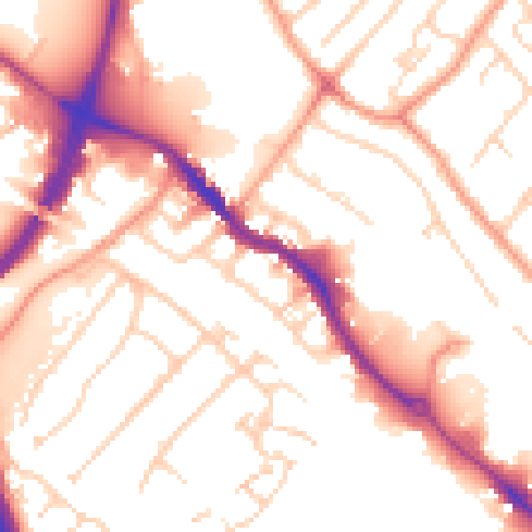 Daytime road noise heatmap for HP3 9TH