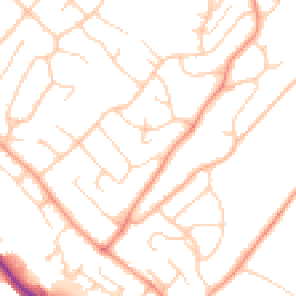 Daytime road noise heatmap for HP3 9UF