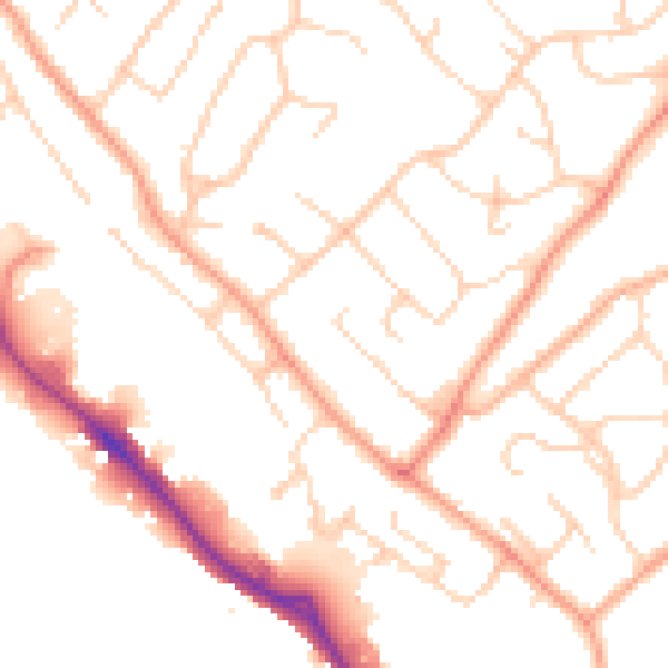 Daytime road noise heatmap for HP3 9XU