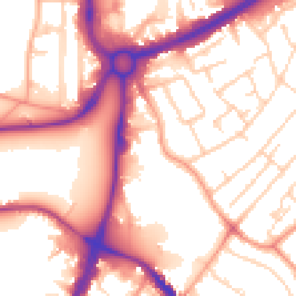 Daytime road noise heatmap for HP3 9XY