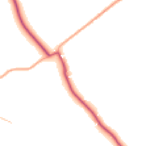 Daytime road noise heatmap for HR2 0AA