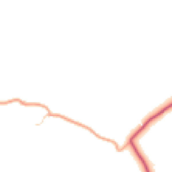 Daytime road noise heatmap for HR2 0AW