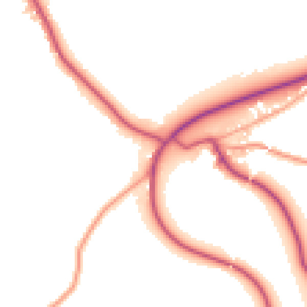 Daytime road noise heatmap for HR2 0DH