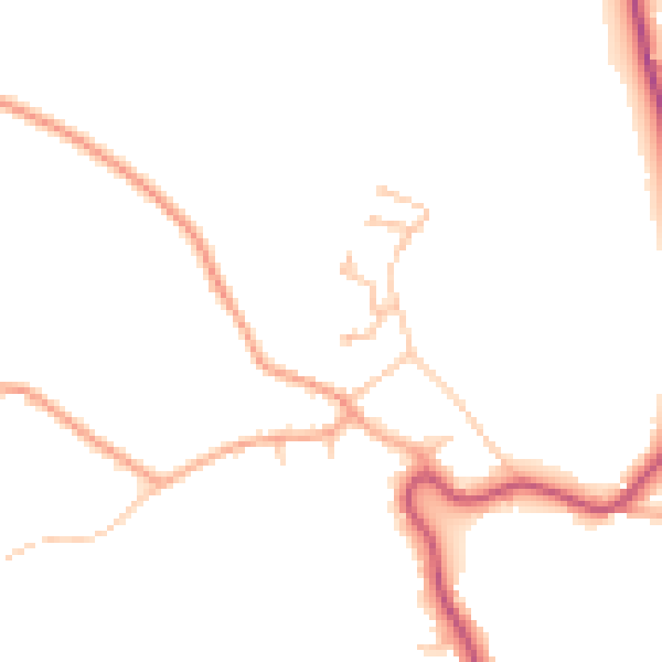 Daytime road noise heatmap for HR2 0EY