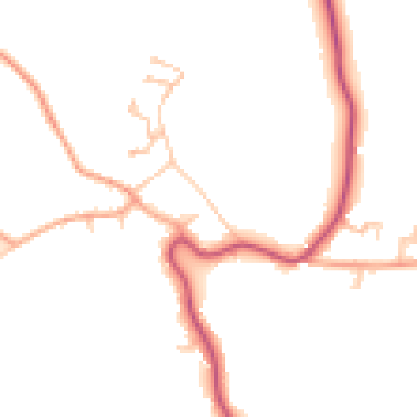 Daytime road noise heatmap for HR2 0EZ