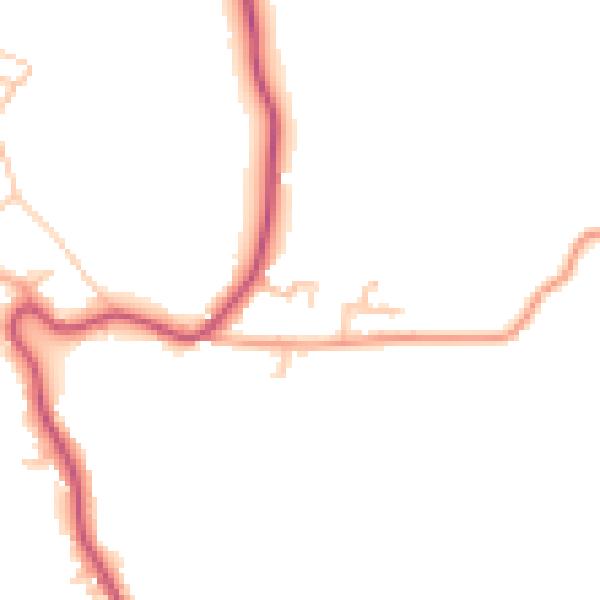 Daytime road noise heatmap for HR2 0JL