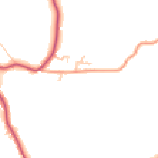 Daytime road noise heatmap for HR2 0PQ