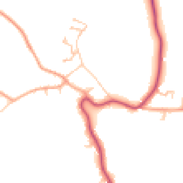 Daytime road noise heatmap for HR2 0TY