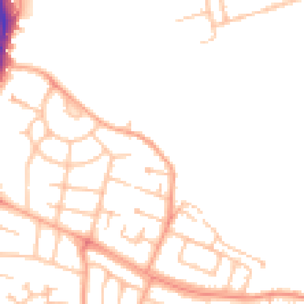 Daytime road noise heatmap for HR2 6BN