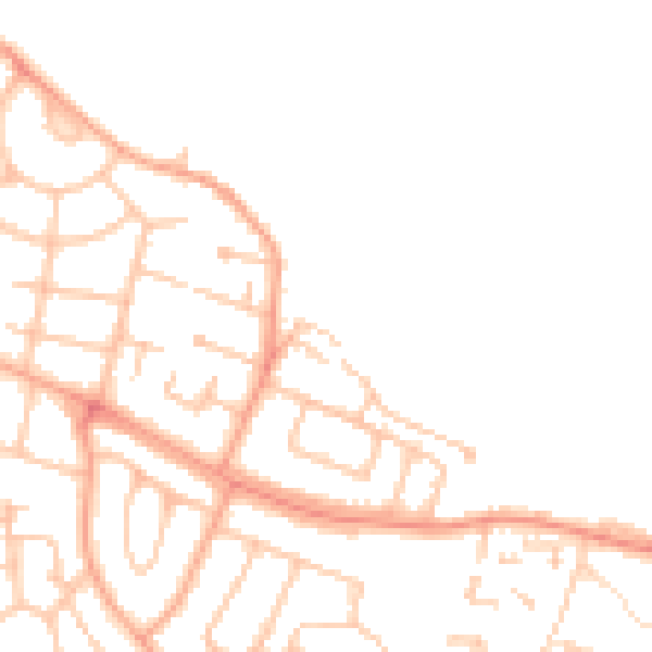 Daytime road noise heatmap for HR2 6BP