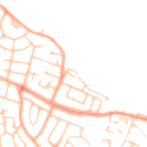 Daytime road noise heatmap for HR2 6BS