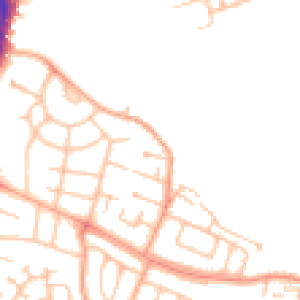 Daytime road noise heatmap for HR2 6BT