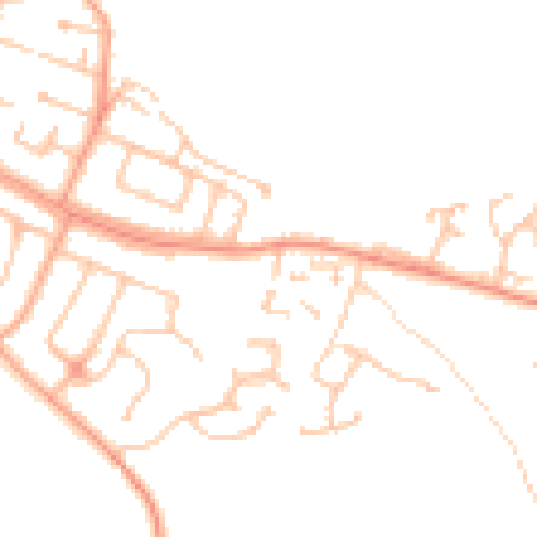 Daytime road noise heatmap for HR2 6FF