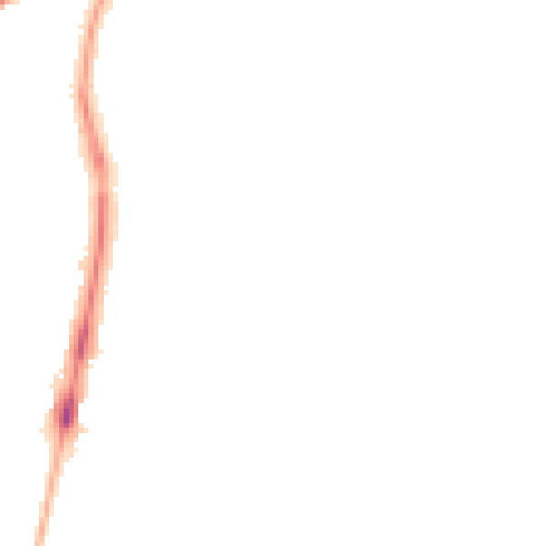 Night-time road noise heatmap for HR2 6HA