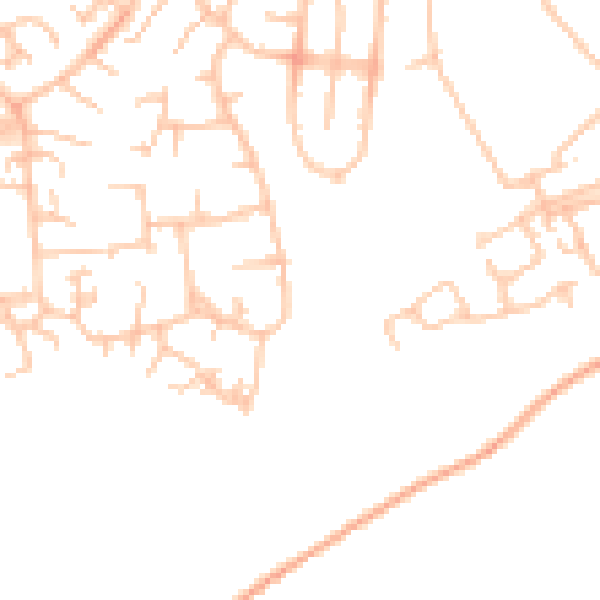 Daytime road noise heatmap for HR2 7EQ