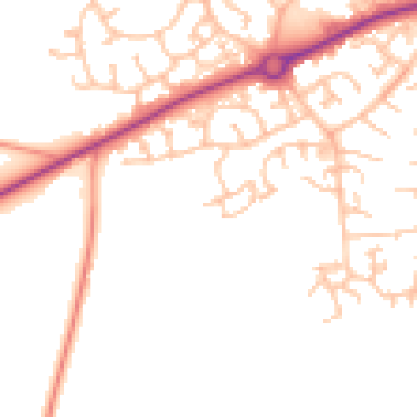 Daytime road noise heatmap for HR2 7GD