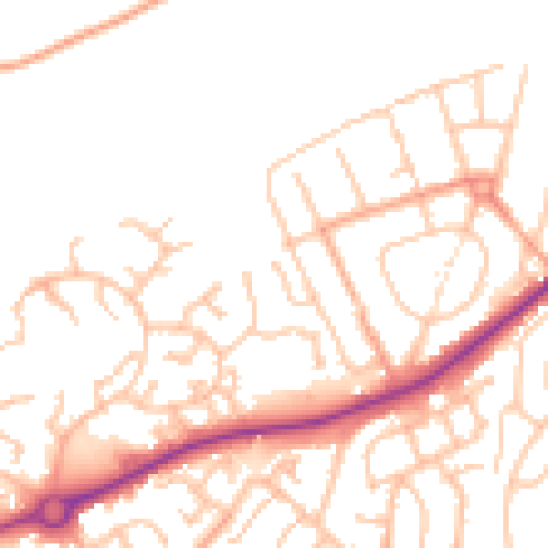 Daytime road noise heatmap for HR2 7LS