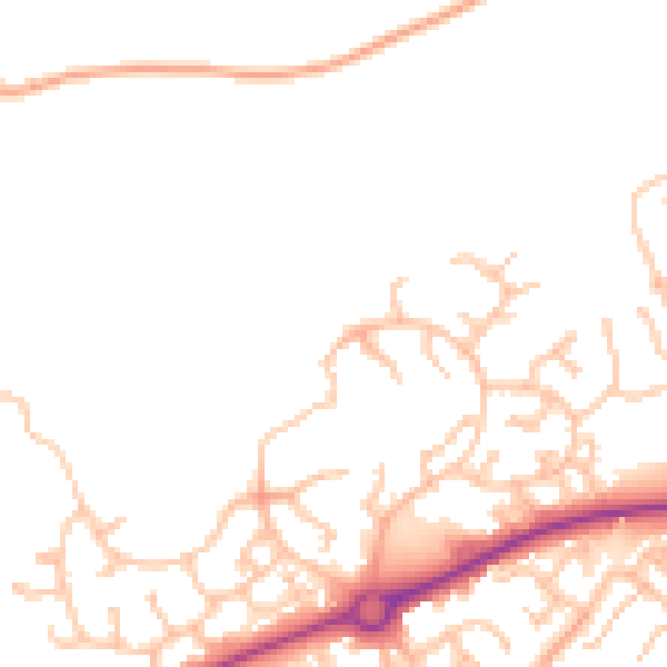 Daytime road noise heatmap for HR2 7SH