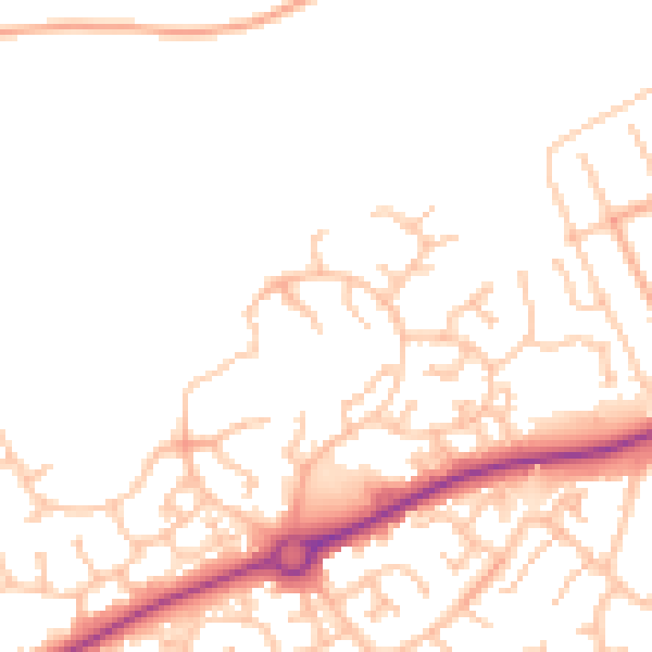 Daytime road noise heatmap for HR2 7SS