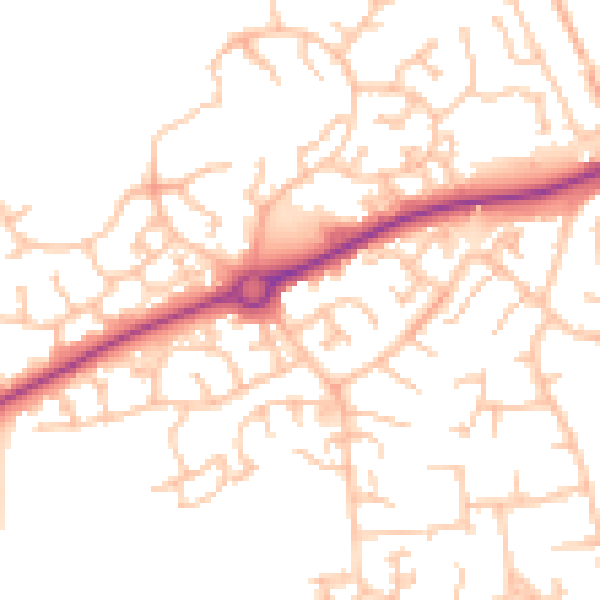 Daytime road noise heatmap for HR2 7TY
