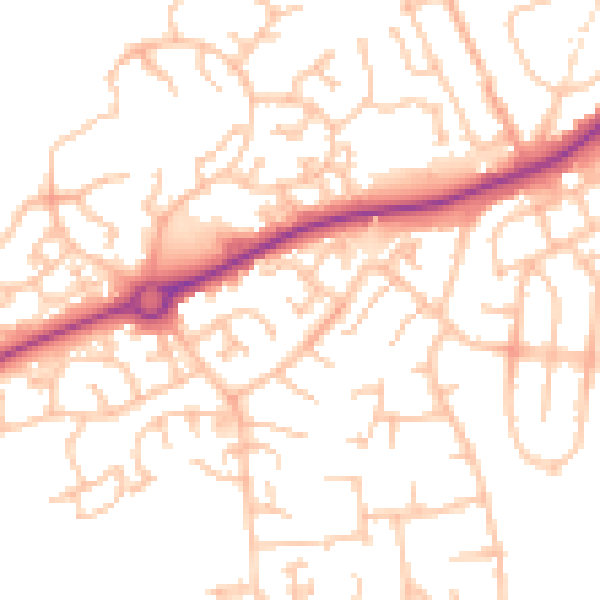 Daytime road noise heatmap for HR2 7UD