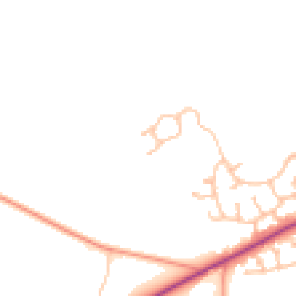 Daytime road noise heatmap for HR2 7UN