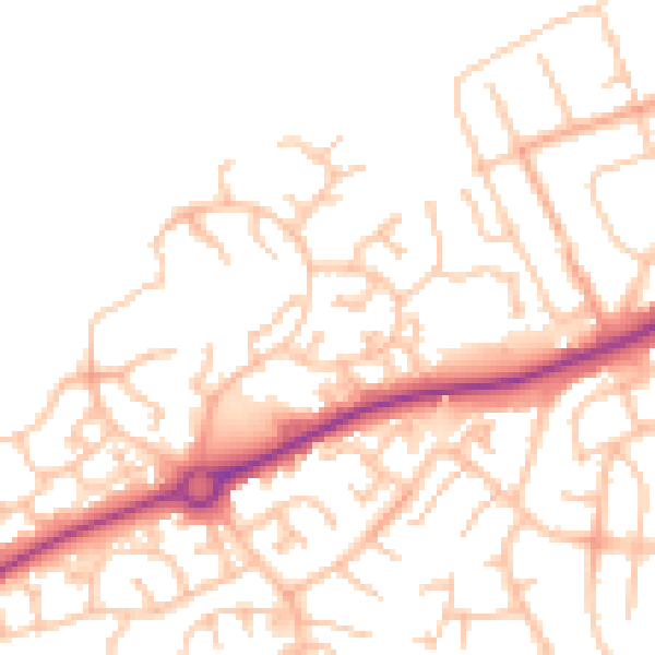 Daytime road noise heatmap for HR2 7XD