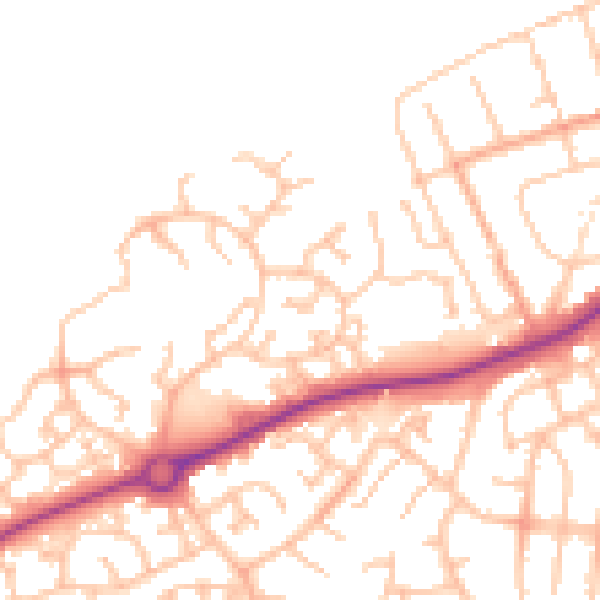 Daytime road noise heatmap for HR2 7XL