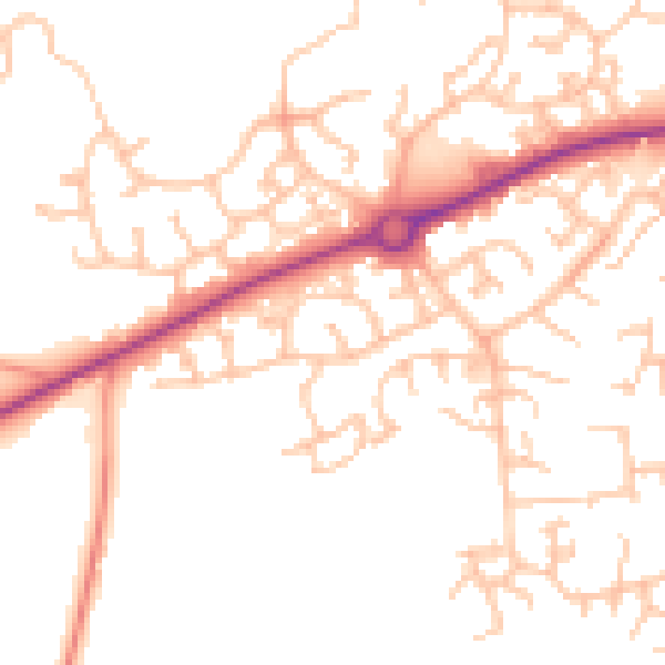 Daytime road noise heatmap for HR2 7XU