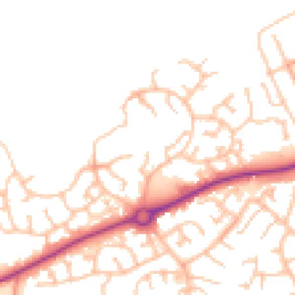 Daytime road noise heatmap for HR2 7YG