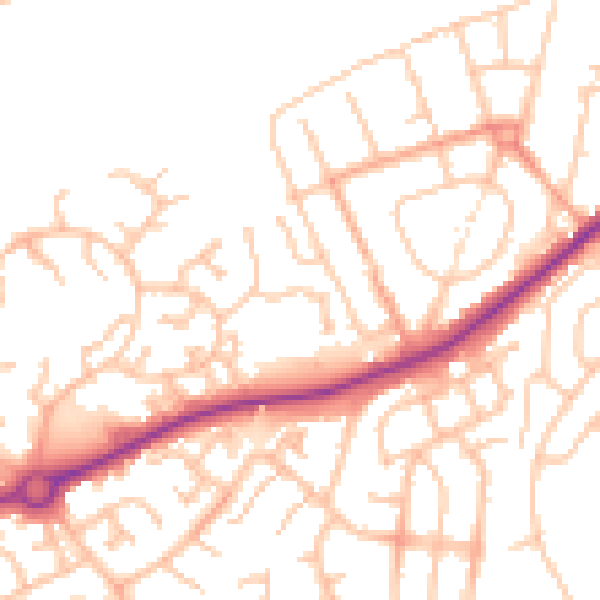 Daytime road noise heatmap for HR2 7YL