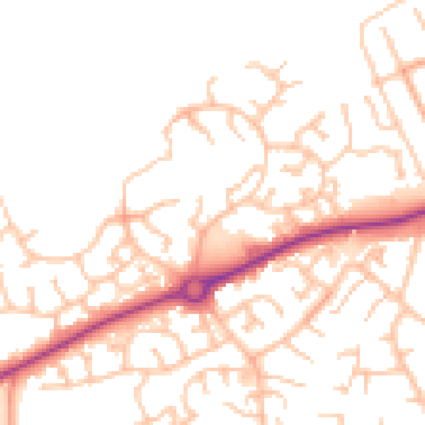 Daytime road noise heatmap for HR2 7YQ