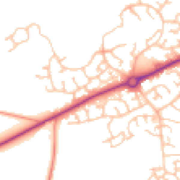 Daytime road noise heatmap for HR2 7YY