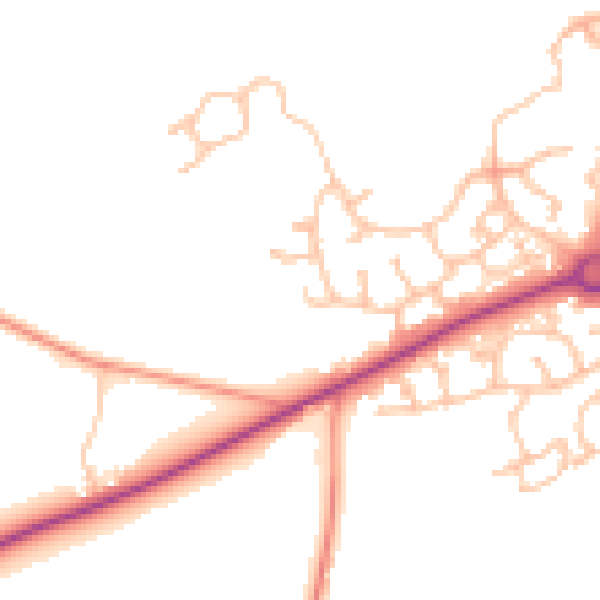 Daytime road noise heatmap for HR2 7ZE